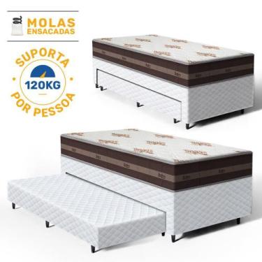 Imagem de Cama Box com Colchao de Molas Ensacadas Solteiro Anjos Classic Pocket 