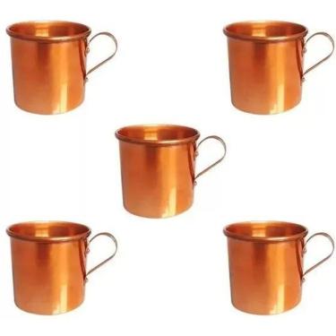 Imagem de 10X Kit 05 Canecas Moscow Mule Alumínio Cor Cobre 350Ml