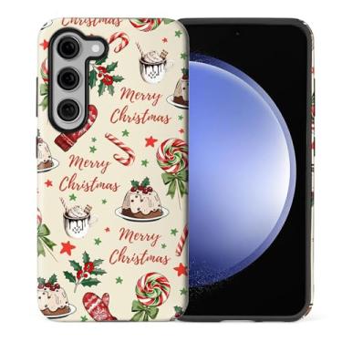 Imagem de casesok Capa para Samsung Galaxy S23 Plus, capa rígida de camada dupla + capa de telefone de silicone, proteção total à prova de choque para Samsung Galaxy S23 Plus - Bolo de Natal Lollipop Holiday