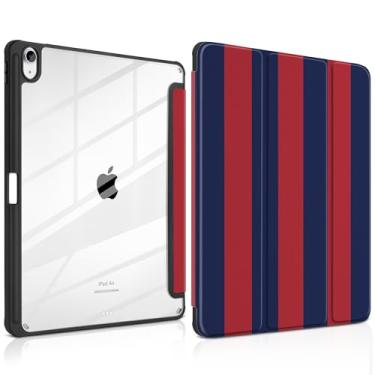 Imagem de Loyrina Capa para iPad Air de 13 polegadas M3 2025 M2 versão 2024 com suporte para lápis, capa traseira transparente, leve, à prova de choque, borda de TPU (poliuretano termoplástico) com três dobras