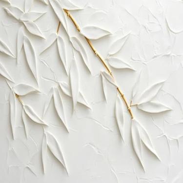 Imagem de Quadro Decorativo Com Estampa Stucco Relief Soft Flowers - Arte em Relevo para Decoração de Parede 30x30cm