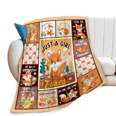 Imagem de SweetFox Cobertor Just A Girl Who Loves Foxes, decoração de raposa, cobertor de animal para meninas, meninos, amantes, super quente, macio, flanela, inverno, cobertores para crianças, adultos, homens