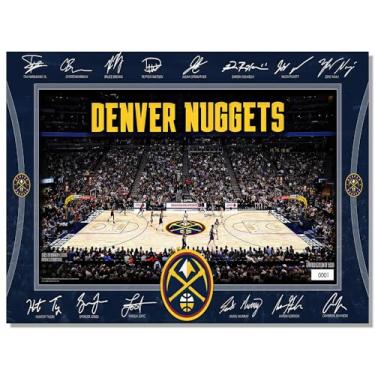 Imagem de BILVAZOG Pôster de basquete Nuggets para fãs de festa de aniversário infantil Gitfs-2025 Cartazes de quadra de assinatura - Impressão em tela para decoração de quarto de menino