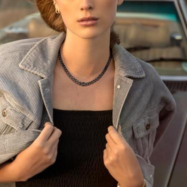 Imagem de Colar grosso com elos de corrente, One Size, Aço inoxidável, Sem Pedra Preciosa