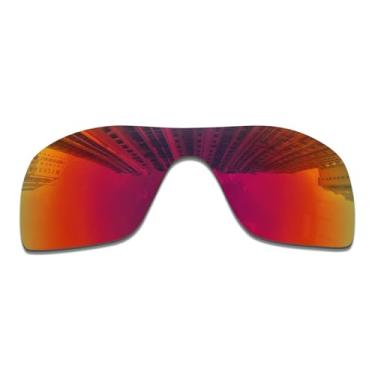 Imagem de Wetnenss Lentes de substituição para óculos de sol Oakley Batwolf OO9101/polarizadas de 1,5 mm/fáceis de instalar (vermelho escuro)