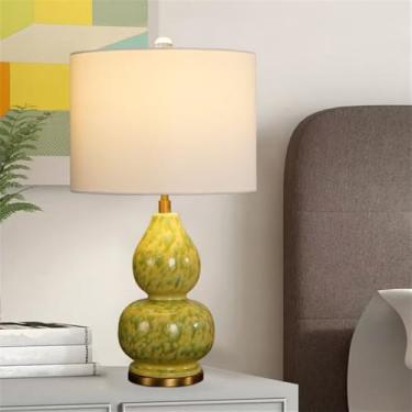 Imagem de Luminária de mesa contemporânea de cerâmica, estilo americano, luxuosa, com LED, para sala de estar, quarto, escritório, casa de campo, hotel ou mesa de cabeceira (Estilo 184A)