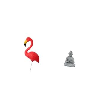 Imagem de Fenteer Estátua de Flamingo para Jardim, Ornamento, Escultura para Quintal, Decoração de Primavera E Festa, E Miniatura Colecionável de Buda Macaco, Escultura