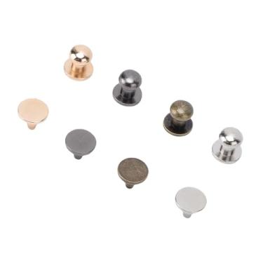 Imagem de HEEPDD Ferramentas de Couro Rebites Pregos de Metal Rebites Fixadores de Pressão para Artesanato Em Couro 4 Cores Ouro Prata Gunmetal Bronze Com Pregos Correspondentes para Bolsas Cintos Sapatos Jaquetas 40 Conjuntos de Cabeça Redonda