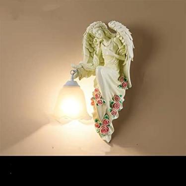 Imagem de Luminária de parede contemporânea em formato de anjo, com LED, estilo americano criativo, ideal para sala de estar, quarto, escritório, casa de campo, hotel, quarto infantil, café, restauran
