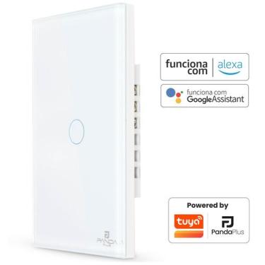 Imagem de Interruptor Inteligente Touch 1 Botão 4x2 Alexa Google Wifi Smartlife 