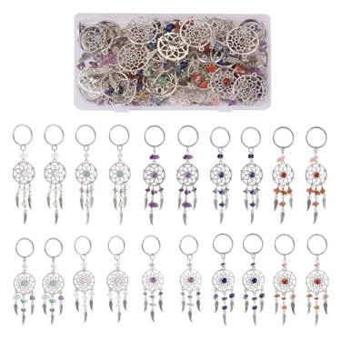 Imagem de pandahall 20 peças de berloques de apanhador de sonhos estilo tibetano para apanhadores de sonhos, pingentes de penas e asas para decoração de parede, ornamentos étnicos de filigrana para chaveiro,