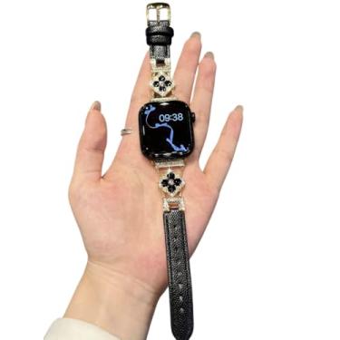 Imagem de Pulseira de cobre prata com trevo de quatro folhas compatível com Apple Watch séries 11 10 9 8 7 6 5 4 mm e 3 SE Ultra(42(S3)/44/45/46 (S3)/44/45/46(S11)/49)