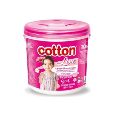 Imagem de Balde Lenço Baby Care Girl Rosa C/ 400 Unidades