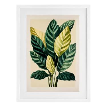 Imagem de Stupell Industries Impressão emoldurada preta de folhas tropicais ramos verdes sob vidro, design por Petal Prints Design, 23 x 17