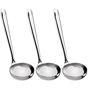 Imagem de Conjunto 3 Concha de Inox para Sopa Feijão ou Molho Utensílio Cozinha Taumer