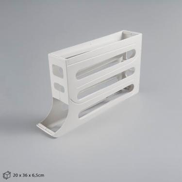 Imagem de Organizador de Ovos para Geladeira, Dispenser com Capacidade para 30 Ovos, Branco, 20 x 36 x 6,5cm