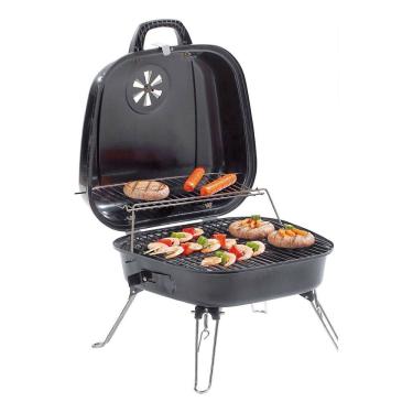 Imagem de Churrasqueira Portatil Bafo A Carvao Grelha Dupla 42x35x33cm