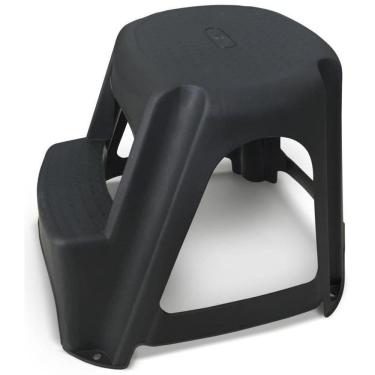 Imagem de Banco Banqueta Escada Step Multiuso Plástico 2 Degraus Preto