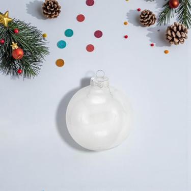 Imagem de Generic 1 peça de enfeites de bolas de Natal transparente sem laço PTE transparente 10 cm