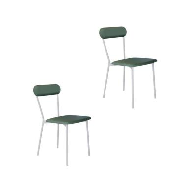 Imagem de Cadeira Vintage Emília Fixa C-4 Pes 450 X 505 X 810 Mm C-2 Un. Pés Brancos. Cn.urano Vd.salvia Cn.urano Verde Sálvia