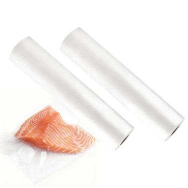 Imagem de Kit 2 Rolos Saco a Vácuo com Ranhuras para Seladora, 25cm x 5m, Livre de BPA, Alta Resistência Calor e Frio, Rolo Contínuo