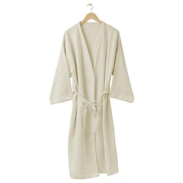 Imagem de Roupão Tecebem Unissex Moletom Peluciado Tam G Perola