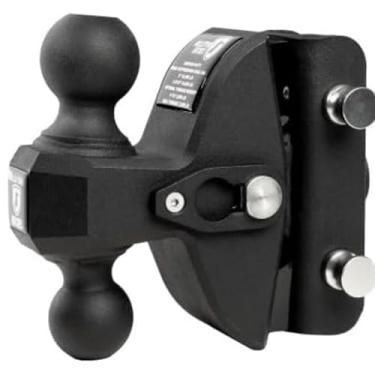 Imagem de Bulletproof Supressor de estrada médio bola dupla de 5 cm e 6,5 cm (revestimento em pó texturizado preto, avaliado para 6,4 kg)