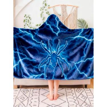 Imagem de Cobertor Lightning vestível com capuz para banho, piscina, toalha de praia 102 x 152 cm, presente de fantasia infantil para meninos, adolescentes, cobertor felpudo macio para Natal, Ano Novo, Dia dos