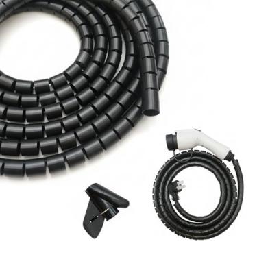 Imagem de WHLZYEVA Protetor de cabo de carregamento EV - Tear de fio resistente de 8,2 m para cabo de carregador de veículos elétricos | Capa de cabo dividida durável para garagem, garagem e uso externo |