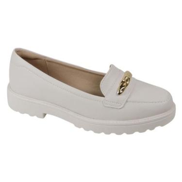 Imagem de Mocassim Modare Sapato Feminino Tratorado com Metal 7357.121 Cor:Branc