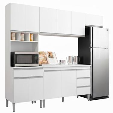 Imagem de Cozinha Modulada 10 P 4 G Andreia 240 Cm Branco Reajl Moveis Branco