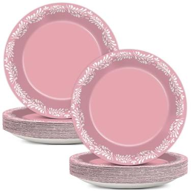 Imagem de Platos de Barro Cielito rosa, 50 peças, pratos de festa, artigos mexicanos, Talavera, papel para chá de bebê, pratos de sobremesa, utensílios de jantar, festa de casamento, para 50 convidados