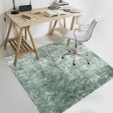 Imagem de Tapete de cadeira de escritório, 121 cm x 152 cm antiderrapante tapete de cadeira de mesa para piso de madeira, tapete de cadeira de computador resistente, tapete de piso de pilha baixa e deslizamento
