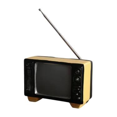 Imagem de Generic Estátua de resina decorativa de rádio vintage em formato de rádio retrô europeu para mesa, janela, quarto, café ou qualquer outro móvel, Amarelo