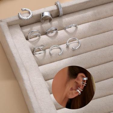 Imagem de 9 brincos de orelha para mulheres, brincos falsos de cartilagem não perfurantes, brincos falsos, 14 quilates, ouro, standard, Cobre, Sem pedra preciosa