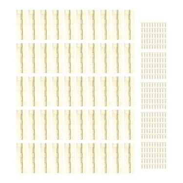 Imagem de Dobradiça de porta de ferro resistente, 50 peças, estilo vintage, dobrável, dobradiça plana, para máquina de costura, mesa, armário, gavetas, 58x19mm (Amarela)