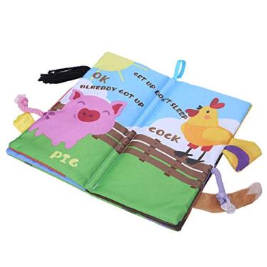 Imagem de Naroote Livro de Pano, Desenvolve a Imaginação, Livro de Pano Lavável, Ecologicamente Correto, Cauda de Animal de Desenho Animado, Inodoro, que Não Desbota, para a Educação Infantil de Crianças