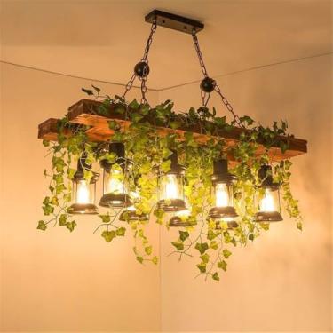Imagem de Lustre Americano Pastoral LED Industrial Retrô Criativo Música Restaurante Bar Cafeteria Loja de Chá Loja de Roupas Decoração Plantas Verdes Luminária Pendente (TA 8 Lâmpadas)