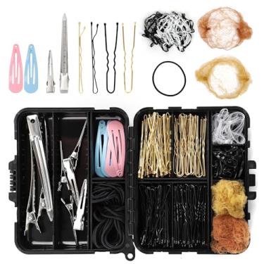 Imagem de Conjunto de grampos de cabelo (160 peças), kit de beleza para mulheres, acessórios de grampos de cabelo, conjunto de acessórios com vários compartimentos, caixa de armazenamento em camadas, bico de