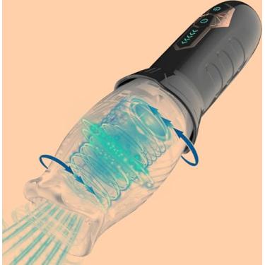 Imagem de Automatic Male Masturbator Cup, Quiet Adult Sex Toys for Men Realistic Pocket Pussy Vagina with 5 Rotation 10 Vibration Textured Depth Lifelike Soft and Sex Machine Z/Y1 (5XL)
