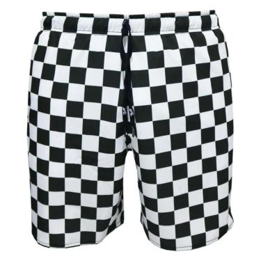 Imagem de Shorts Alkary Elástico Quadriculado e Branco-Masculino