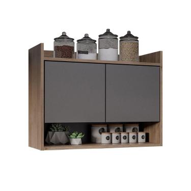 Imagem de Armário De Cozinha Aéreo 70,5 Cm 2p Com Nicho Colin Freijó/grafite M12 - D'rossi