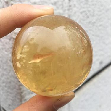 Imagem de Cheio de textura pedra natural islandesa pedra de cristal bola de calcita amarela bola de cristal bola de cristal decoração de casa amantes presentes equilíbrio decoração de pedras preciosas (cor