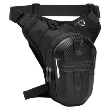 Imagem de Bolsa de perna masculina | Pochete de caminhada com dois bolsos com zíper e cinto de cintura – Equipamento de motocicleta para smartphone, carteira, cartões, lanterna, garrafa de água