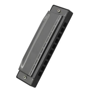 Imagem de Gaita preta requintada para brincar profissional com 20 tons de harpa em C, adequada para iniciantes