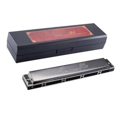 Imagem de Gaita profissional 24 furos gaita polifônica desempenho profissional portátil adulto instrumento musical (preto)