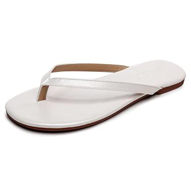 Imagem de VenusCelia Chinelo feminino colorido largo, Branco, 6 Wide