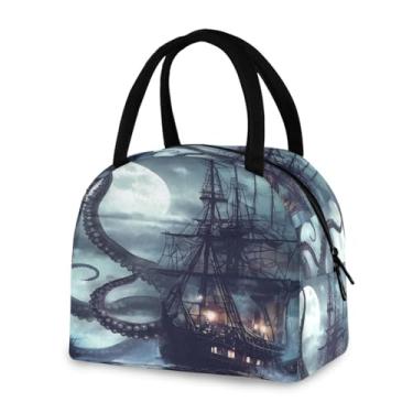 Imagem de ATTX Lancheira isolada à prova de vazamento de navio pirata para trabalho e ar livre - lancheira portátil reutilizável para homens e mulheres, piquenique viagem #508