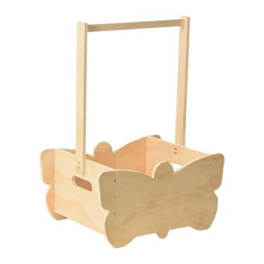 Imagem de simhoa Caixa organizadora de madeira para chá de bebê, guarda-roupa portátil, porta-brinquedos com alça, cesto para guardar roupinhas e acessórios de