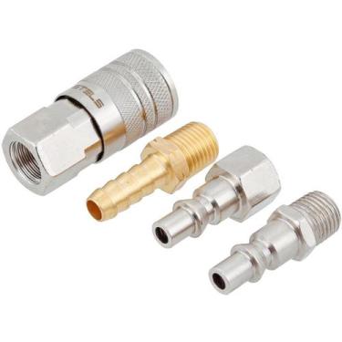 Imagem de Jogo de conectores com engate rapido e rosca 1/4 npt, 4 pcs//stels